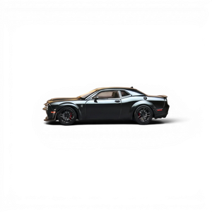 Lot57Supplies Diecast Shop Stance Hunters 1:64 scale pitch black Dodge Challenger SRT Hellcat diecast model car