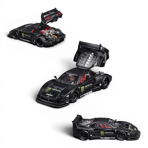 Lot57Supplies Diecast Shop Star Models 1:64 scale black Monster Energy F40 LB-Works wide-body diecast supercar model