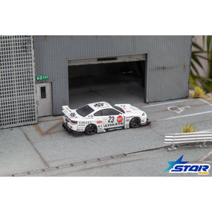 Lot57Supplies Diecast Shop Star Models 1:64 scale white S15 Silvia widebody diecast car with 23 livery in a diorama