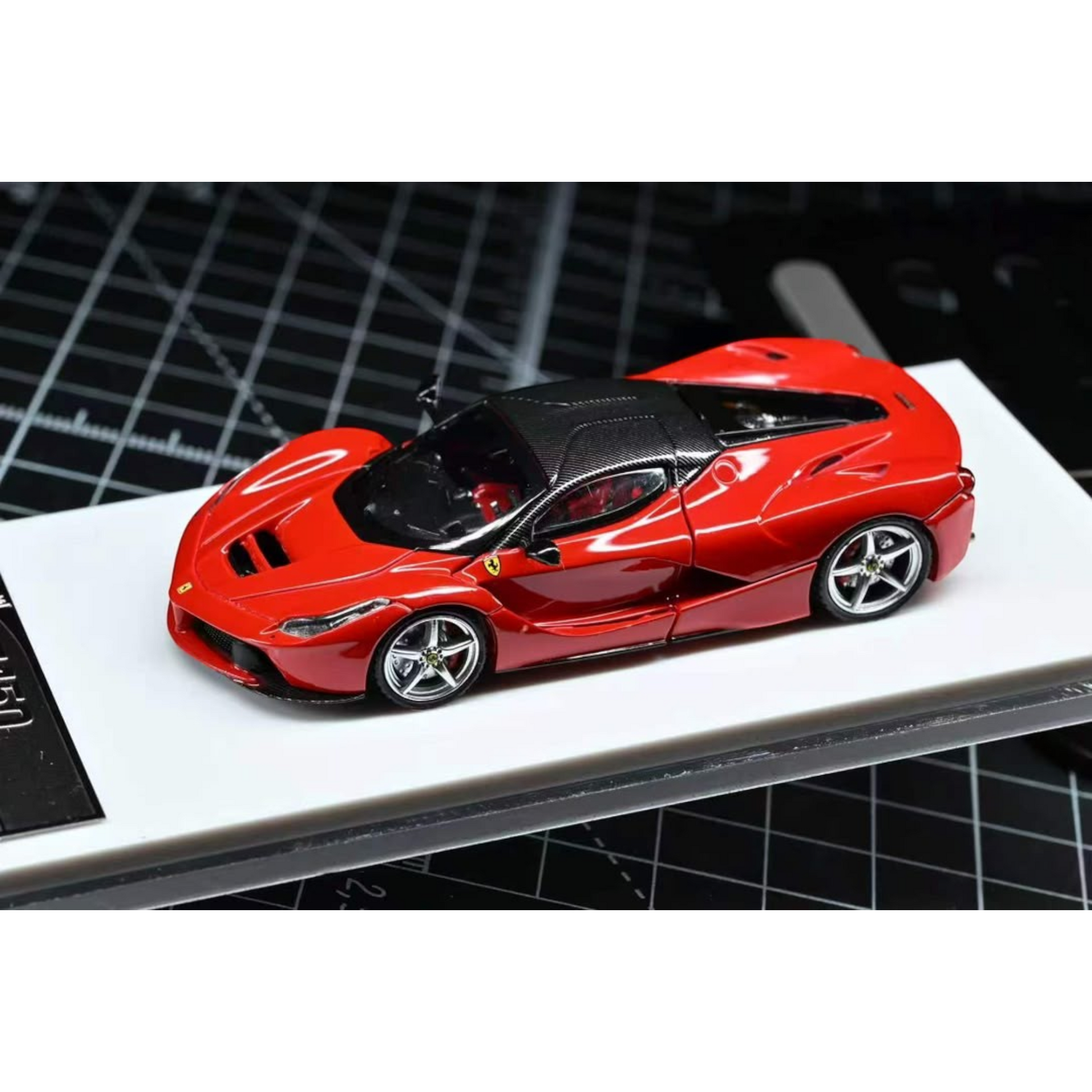 Lot57Supplies Diecast Shop Street Buster 1:64 scale F150 supercar in Rosso Corsa red with carbon fiber roof detail
