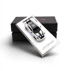 SUHE Porsche 911 GT3 RS 1:64 scale resin model in metallic white from Lot57Supplies Diecast Shop