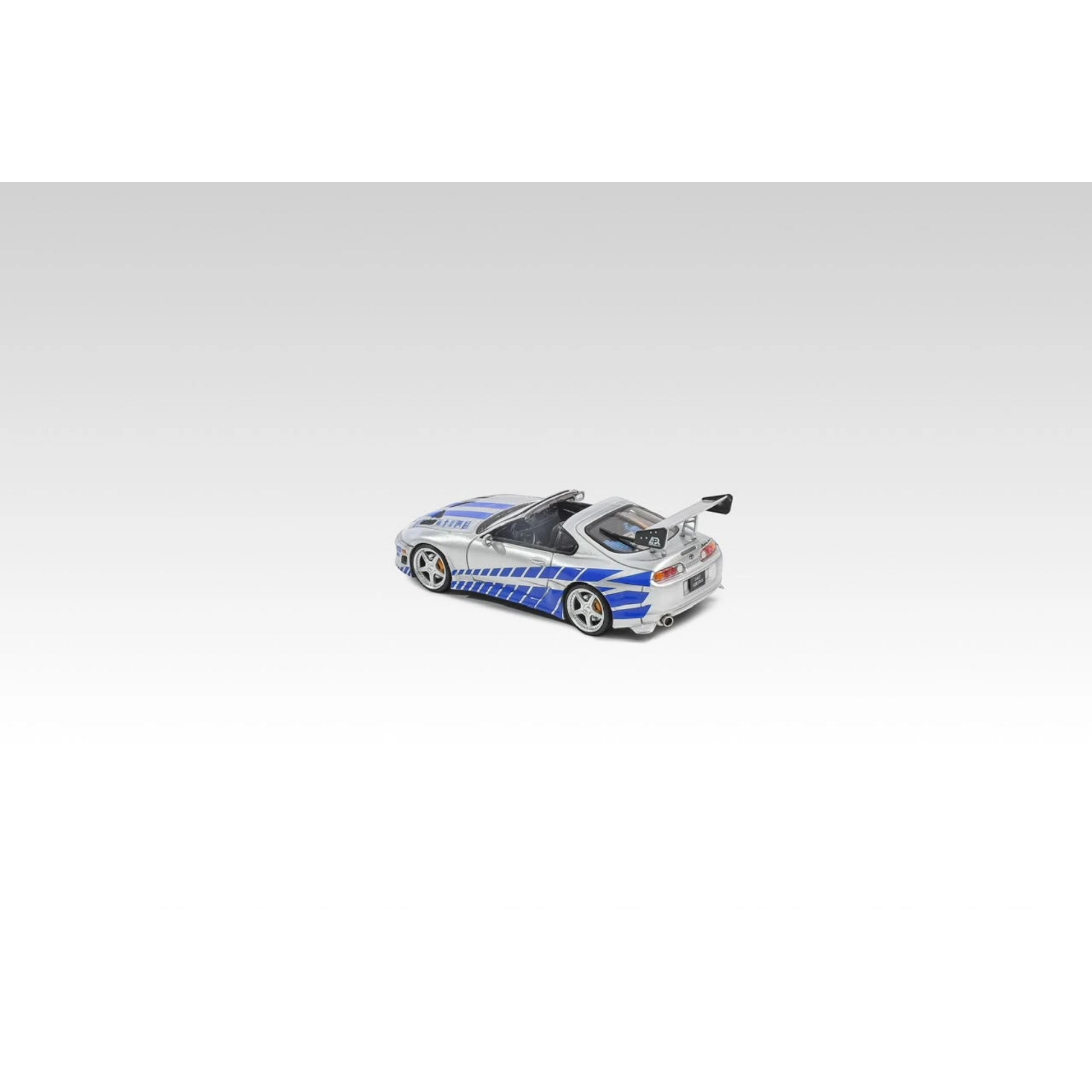 Lot57Supplies Diecast Shop Fast Speed FS 1:64 scale silver-blue Supra Targa Roadster diecast model with Bomex body kit