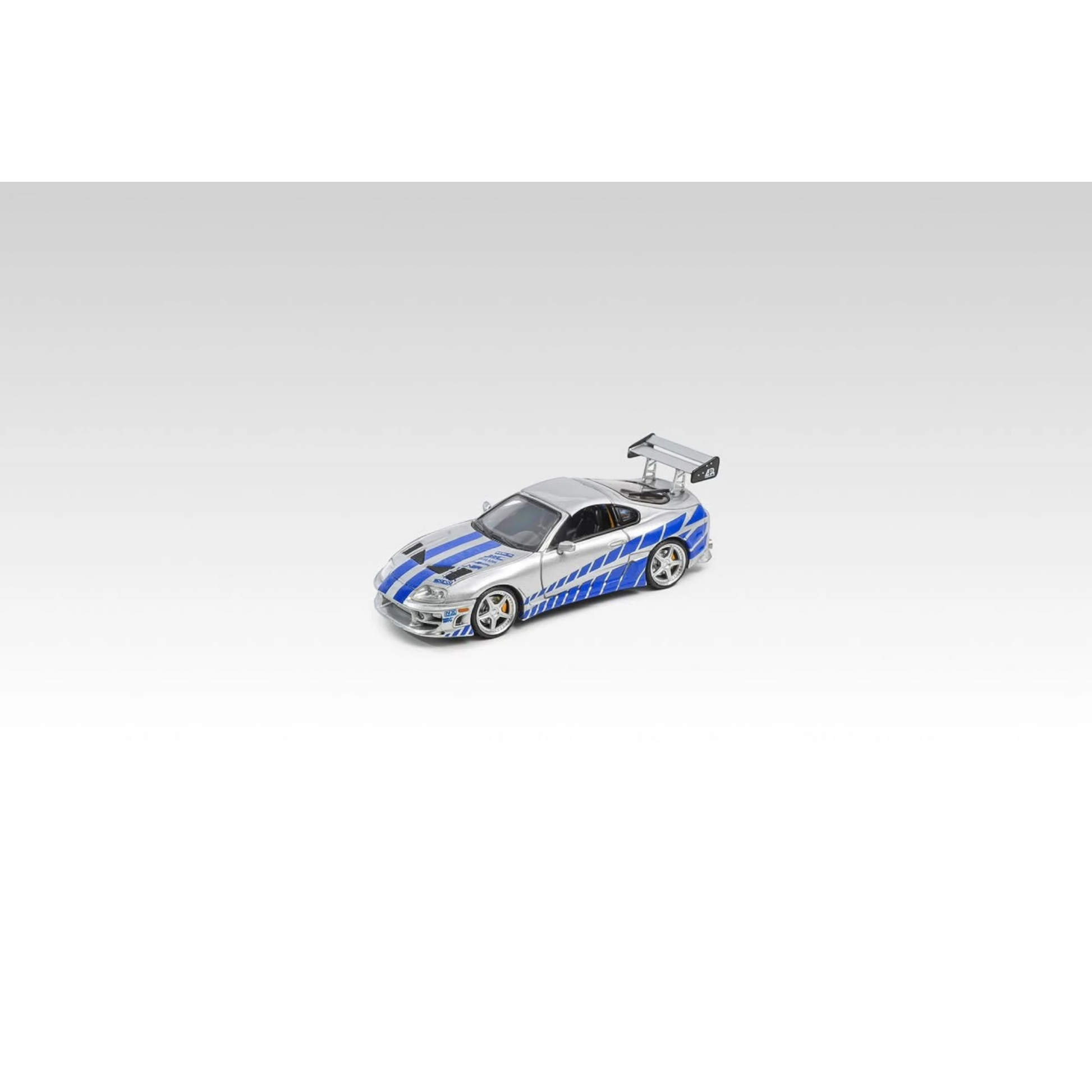 Lot57Supplies Diecast Shop 1:64 scale Fast Speed FS Supra Targa Roadster diecast car in silver and blue livery