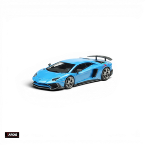 Lot57Supplies Diecast Shop TARDIS 1:64 scale resin Lamborghini LP750-4SV model car in Azzurro Pearl blue