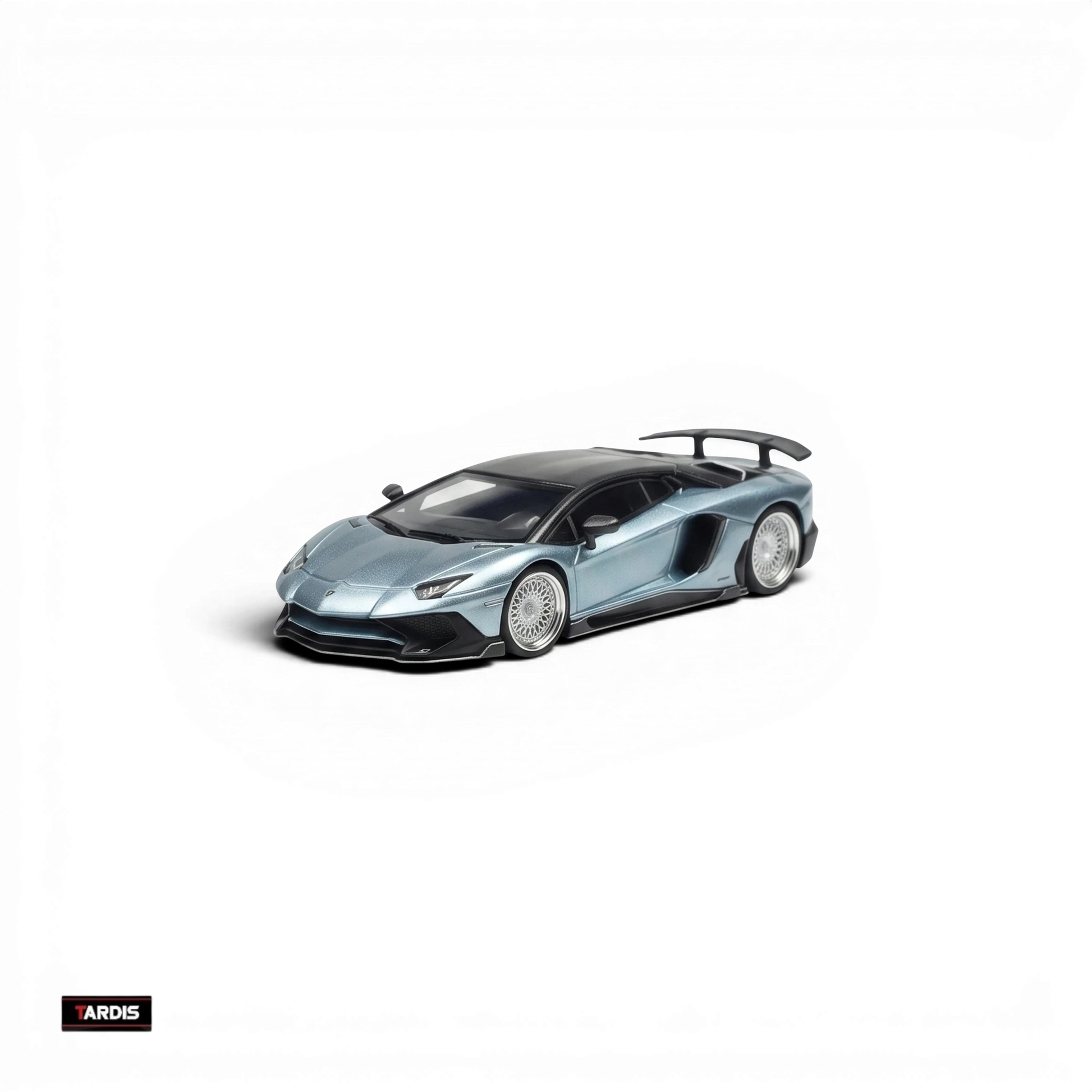 TARDIS Lamborghini LP750-4SV 1:64 scale resin model car in ice blue from Lot57Supplies Diecast Shop