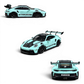 Lot57Supplies Diecast Shop HH Model 1:64 scale resin Porsche 992.1 GT3 RS in Tiff Blue with black racing stripes
