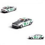 Lot57Supplies Diecast Shop white panda tribute Toyota Sprinter Trueno AE86 1:64 scale diecast alloy car with green graphics.