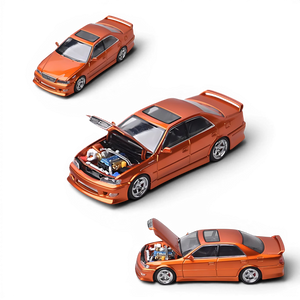 Lot57Supplies Diecast Shop 1:64 scale metallic copper orange Toyota Chaser JZX100 diecast model with open hood