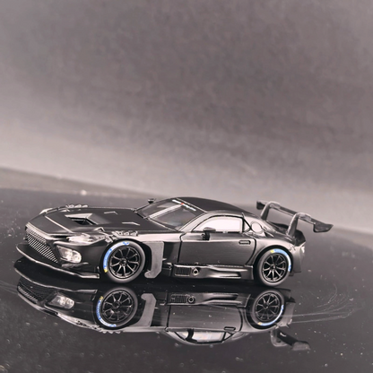 Lot57Supplies Diecast Shop 1:64 scale GT model Toyota GR GT3 diecast car in matte black with racing spoiler