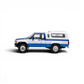 Lot57Supplies Diecast Shop 1:64 scale GCD Toyota Hilux Xtra Cab diecast model with blue and white paint and camper shell