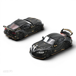 Lot57Supplies Diecast Shop 1:64 scale Inno64 Darwin Pro Toyota Supra A90 diecast model in gloss black with gold accents