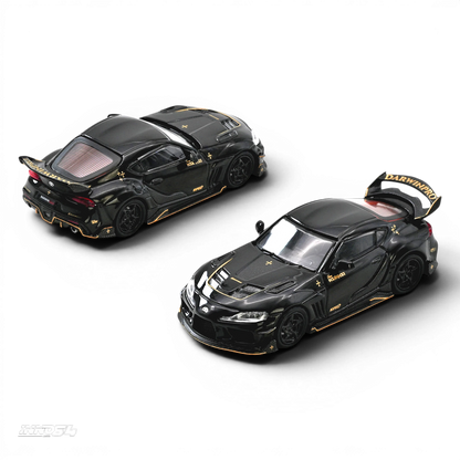 Lot57Supplies Diecast Shop 1:64 scale Inno64 Darwin Pro Toyota Supra A90 diecast model in gloss black with gold accents
