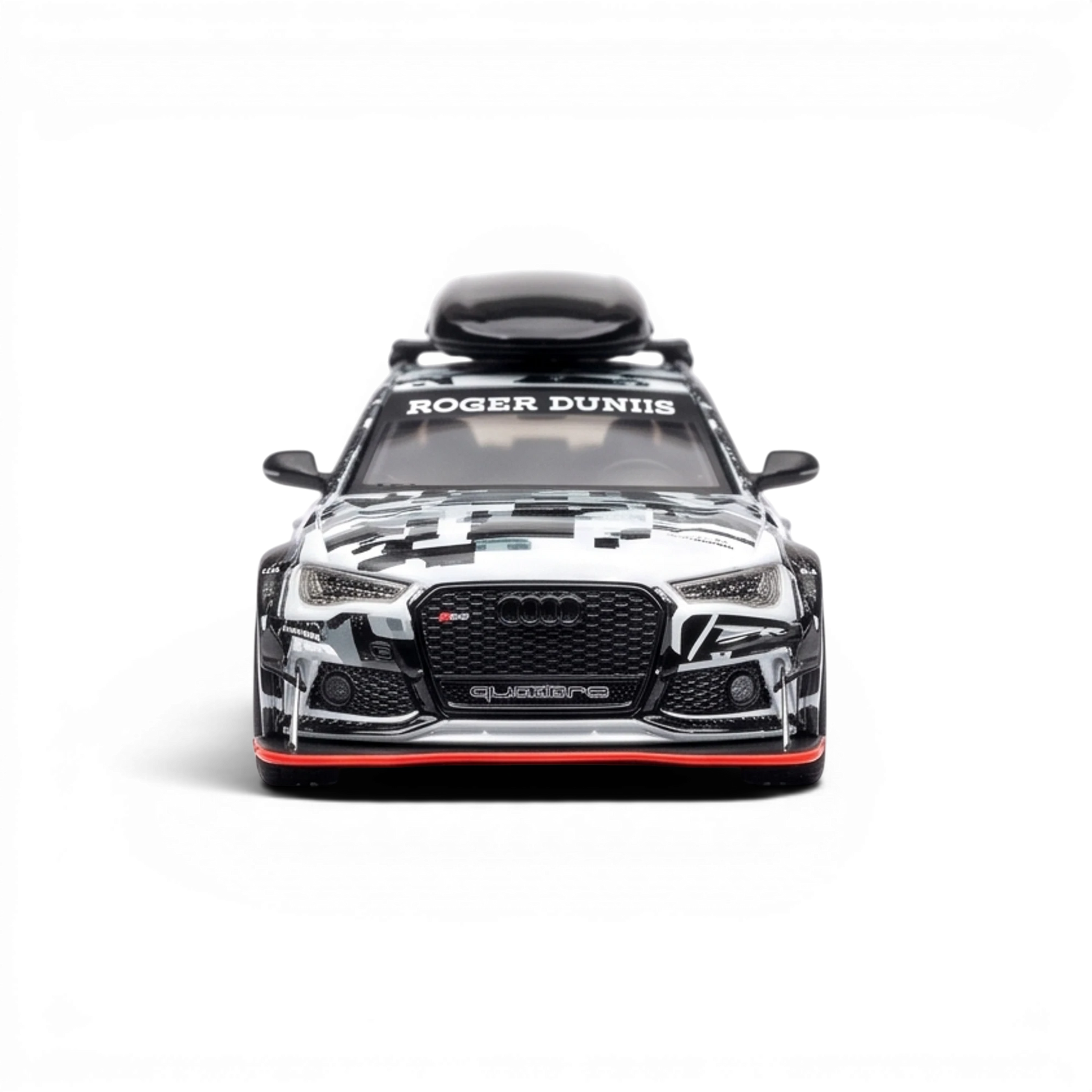 Lot57Supplies Diecast Shop TPC Audi RS6 1:64 scale diecast model in white digital snow livery with roof cargo box
