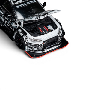 Lot57Supplies Diecast Shop TPC Audi RS6 1:64 scale diecast model in white digital snow livery with open engine hood