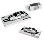 Lot57Supplies Diecast Shop TPC 1:64 scale 2014 Mustang diecast model car in high-gloss white with black racing stripes.