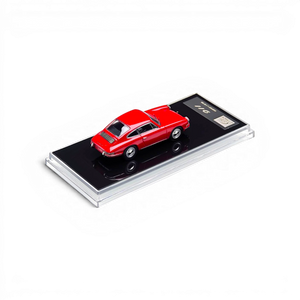 Lot57Supplies Diecast Shop Carport Model 911 diecast car in track red, 1:64 scale, displayed on a black base.