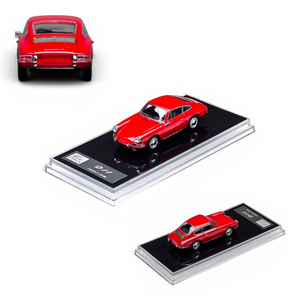 Lot57Supplies Diecast Shop Carport Model 911 diecast car in track red, 1:64 scale model on a black display base.