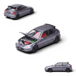 Lot57Supplies Diecast Shop Model One 1:64 scale twilight grey Honda Civic Type-R EK9 diecast model with open hood