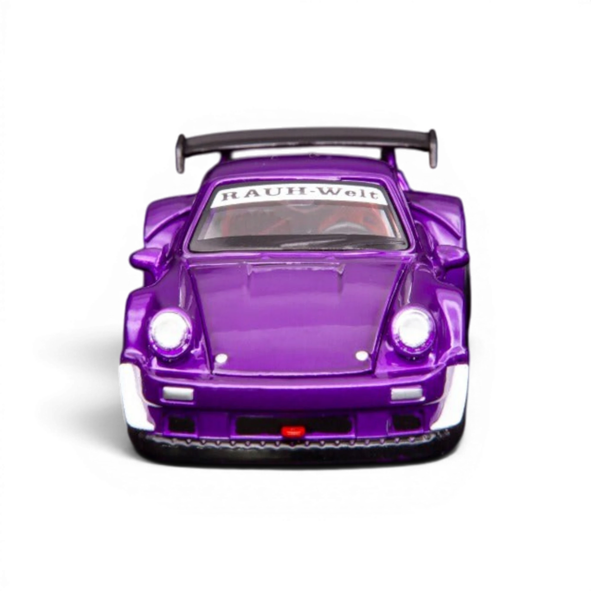 Lot57Supplies Diecast Shop FG*TPC Customized violet purple RWB930 diecast model car, front view with RAUH-Welt windshield