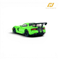 Lot57Supplies Diecast Shop: Viper Green 1:64 scale diecast Dodge Viper ACR with black racing stripes and large rear spoiler.