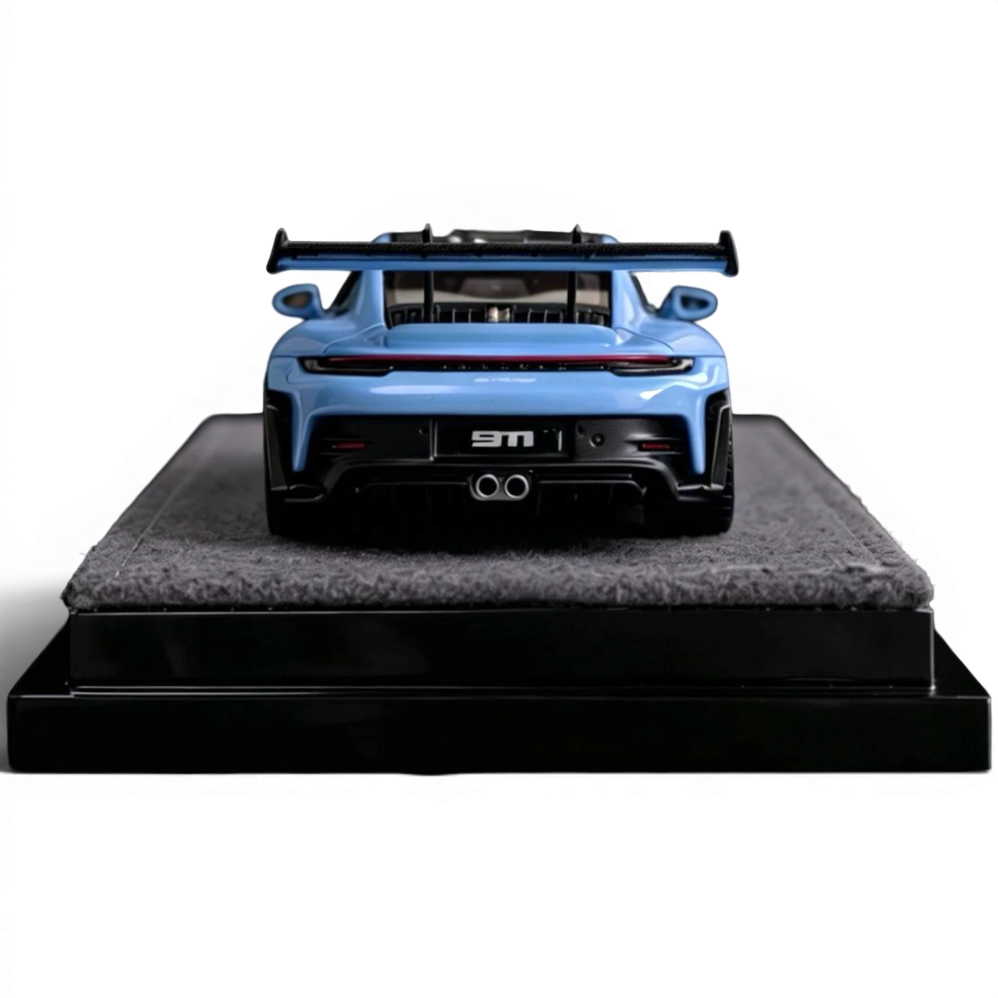 Lot57Supplies Diecast Shop VMB 992 GT3 RS 1:64 scale model in Etna Blue resin with a large rear spoiler.