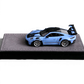 Lot57Supplies Diecast Shop VMB 992 GT3 RS 1:64 scale model in Etna Blue resin with black racing stripes and large rear spoiler.