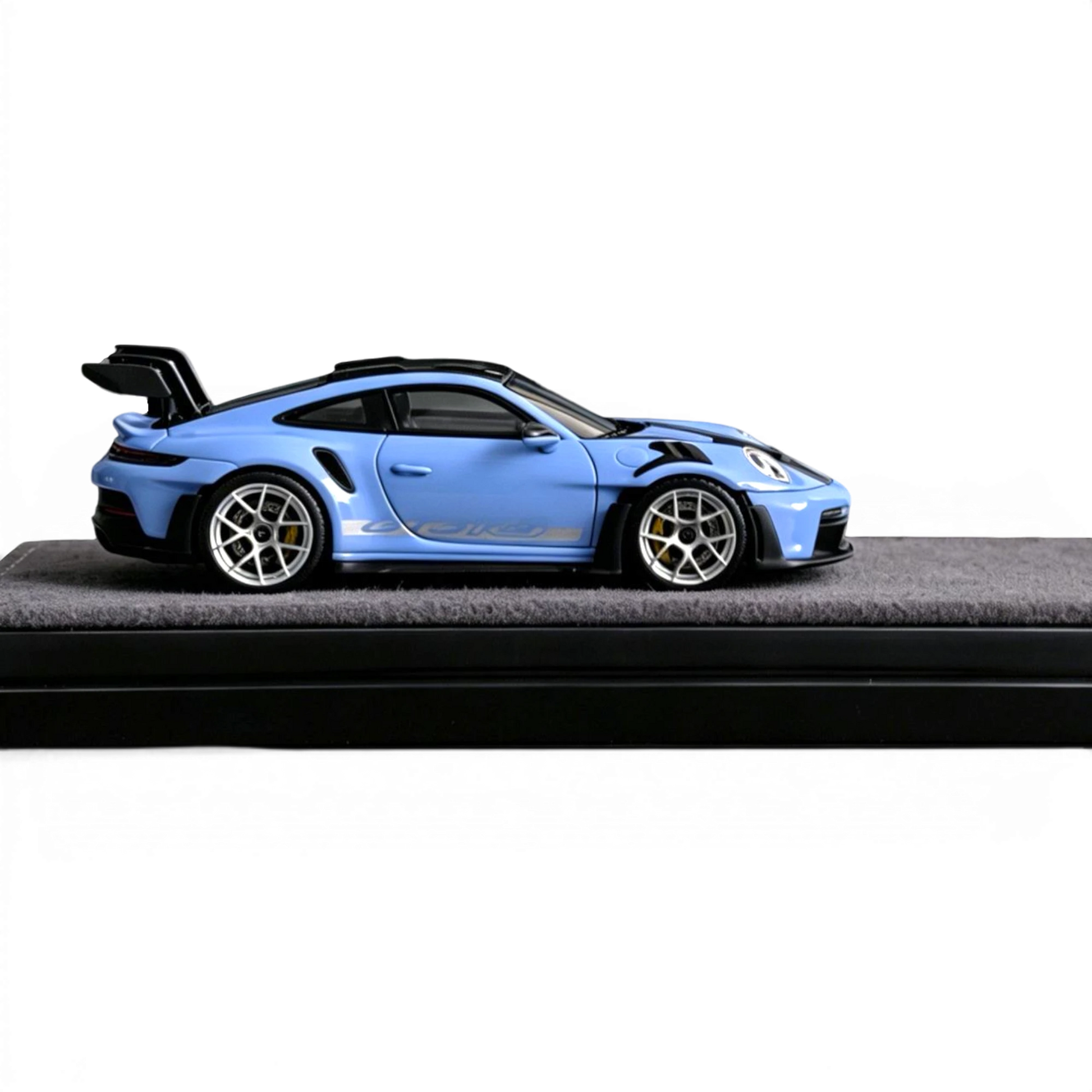 Lot57Supplies Diecast Shop 1:64 scale Etna Blue VMB 992 GT3 RS resin model car with black accents and spoiler.