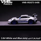 Lot57Supplies Diecast Shop VMB 992 GT3 RS 1:64 scale resin model car in white and blue with detailed racing livery