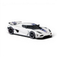 Lot57Supplies Diecast Shop VMB Agera R 1:64 scale white diecast model car with blue racing stripes.