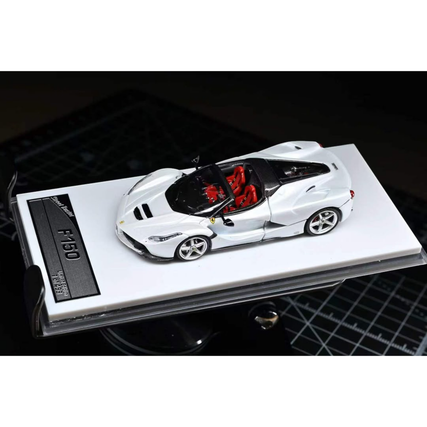 Lot57Supplies Diecast Shop Street Buster 1:64 scale white F150 Aperta diecast supercar with red interior