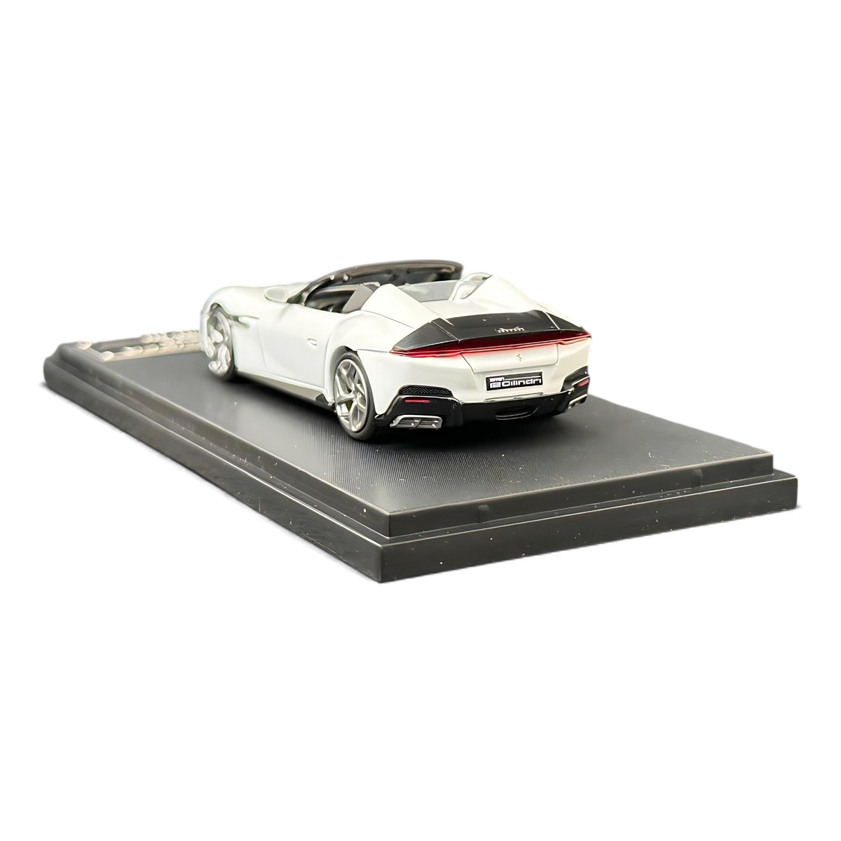 Lot57Supplies Diecast Shop Phantom Knight 1:64 scale white Ferrari 12Cilindri Spider diecast model on display base