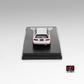 Lot57Supplies Diecast Shop 1:64 scale white Honda Civic SiR II EG6 diecast model car, rear view on display stand.