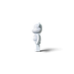 Lot57Supplies Diecast Shop 1:64 scale white resin Hype Bear diorama figure with a red chest logo, side view.