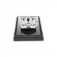 Lot57Supplies Diecast Shop 1:64 scale white LCD Koenigsegg CC850 diecast model car on a carbon fiber display base