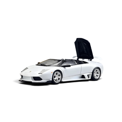 Lot57Supplies Diecast Shop Phantom Knight white Lamborghini Murcielago LP640 Roadster 1:64 diecast model with open hood