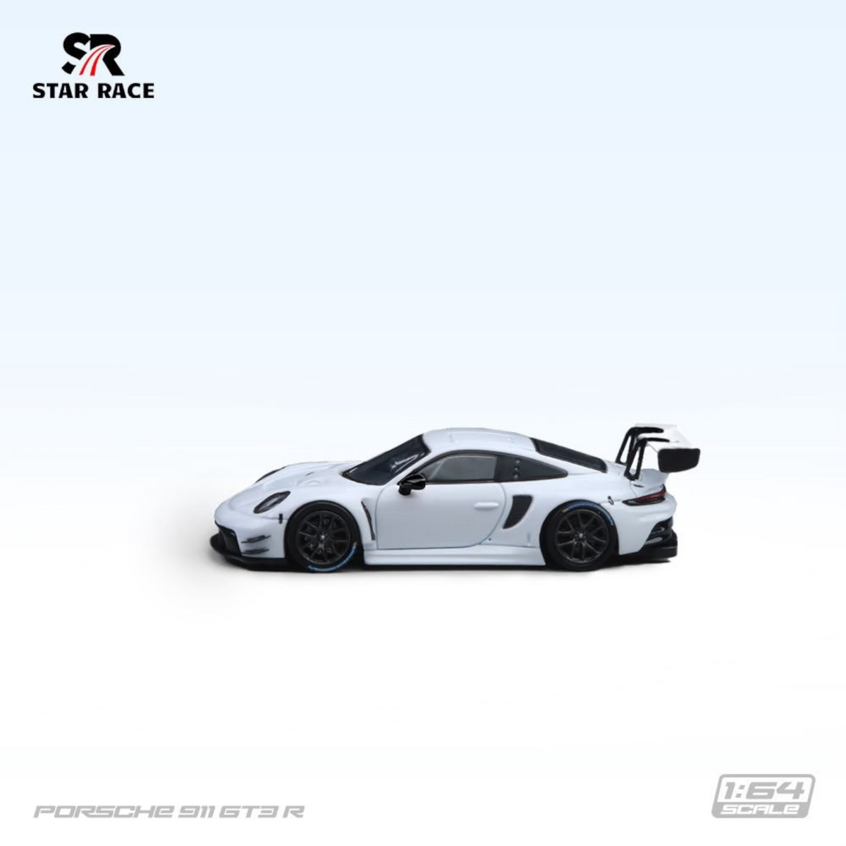 Lot57Supplies Diecast Shop Star Race white Porsche 911 GT3 R 1:64 scale diecast model car side view