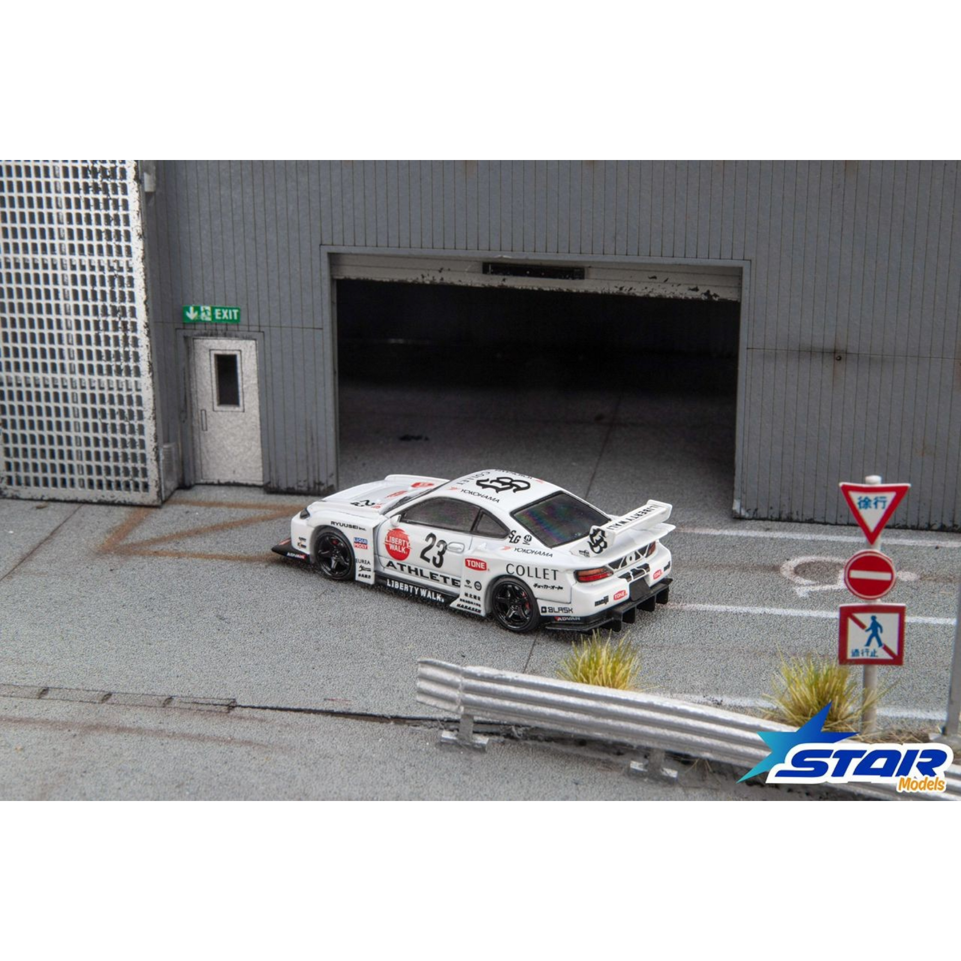 Lot57Supplies Diecast Shop 1:64 scale Star Models S15 Silvia widebody diecast car in white with 23 livery