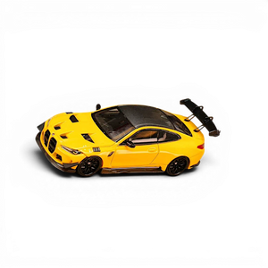 Lot57Supplies Diecast Shop 1:64 scale yellow SW BMW M4 Flossmann G82 GTR diecast model car with carbon fiber roof