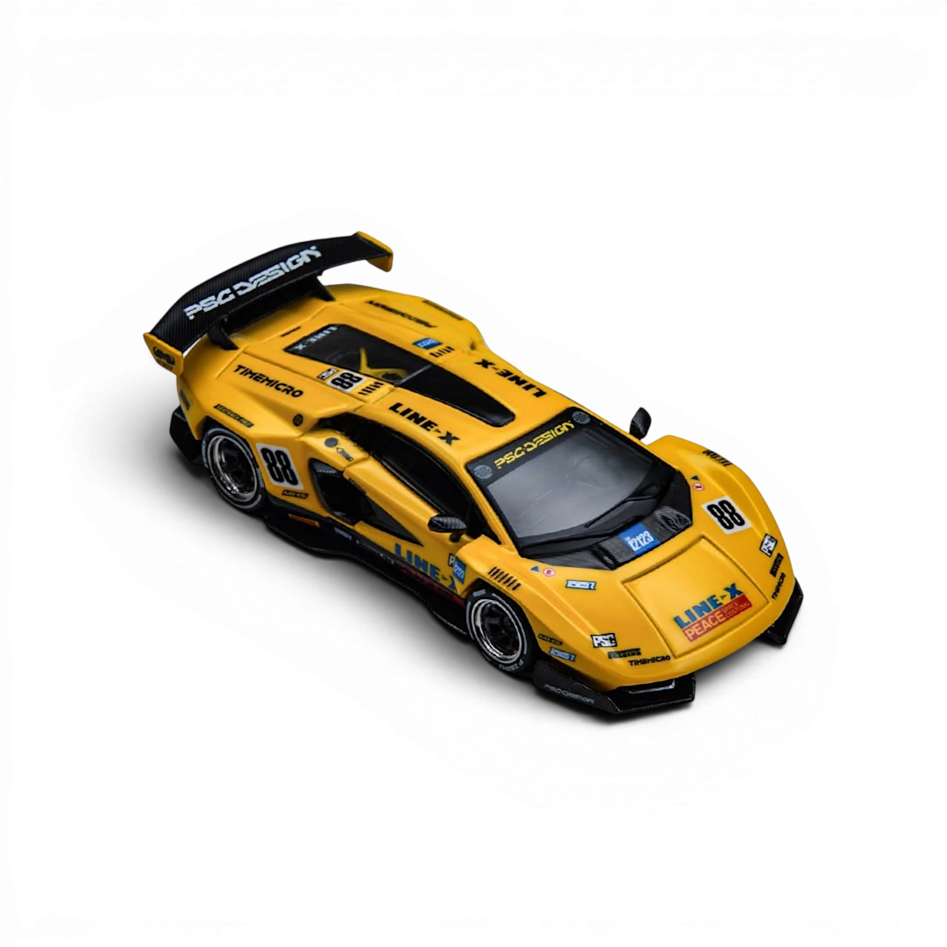 Lot57Supplies Diecast Shop 1:64 scale yellow TimeMicro x PSC DESIGN Countach V GT Tribute diecast race car model