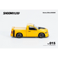 Lot57Supplies Diecast Shop SHOOM64 yellow Dodge RAM SRT-10 diecast model truck in 1:64 scale with black racing stripes