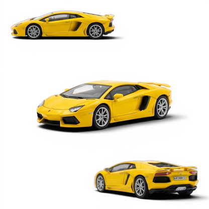 Lot57Supplies Diecast Shop yellow Lamborghini Aventador LP700 1:64 scale model car. Limited edition.