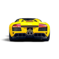Lot57Supplies Diecast Shop Phantom Knight yellow Lamborghini Murcielago LP640 Roadster 1:64 scale model rear view