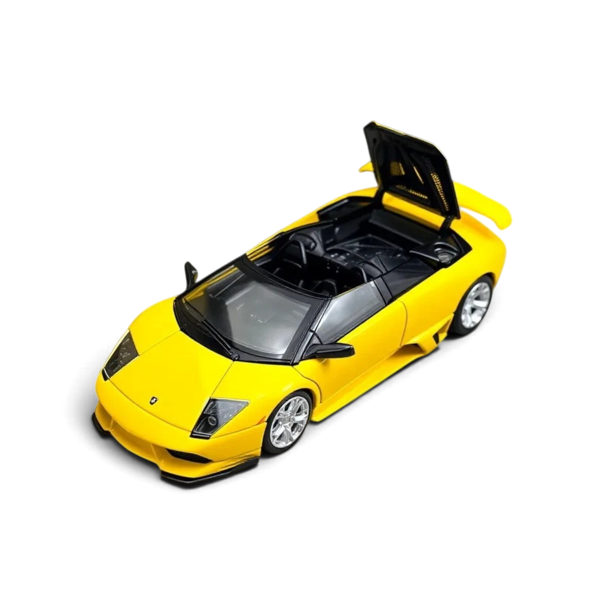 Lot57Supplies Diecast Shop Phantom Knight yellow Lamborghini Murcielago LP640 Roadster 1:64 scale model with open hood