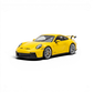 Lot57Supplies Diecast Shop yellow 1:64 scale resin Porsche 911 GT3 model with silver wheels and black accents.