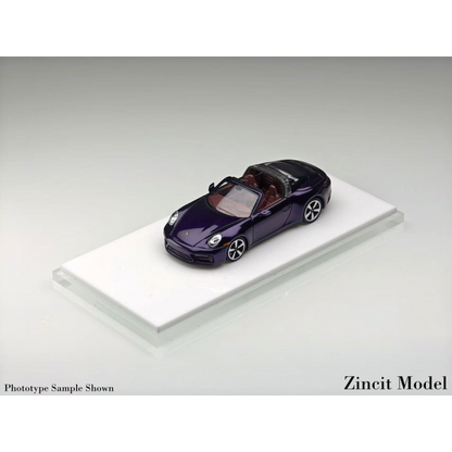 Lot57Supplies Diecast Shop Zincit Model 992Targa diecast car in metallic purple, 1:64 scale limited edition model.