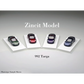 Lot57Supplies Diecast Shop Zincit Model 992 Targa diecast cars in green, red, purple, and blue on white display bases