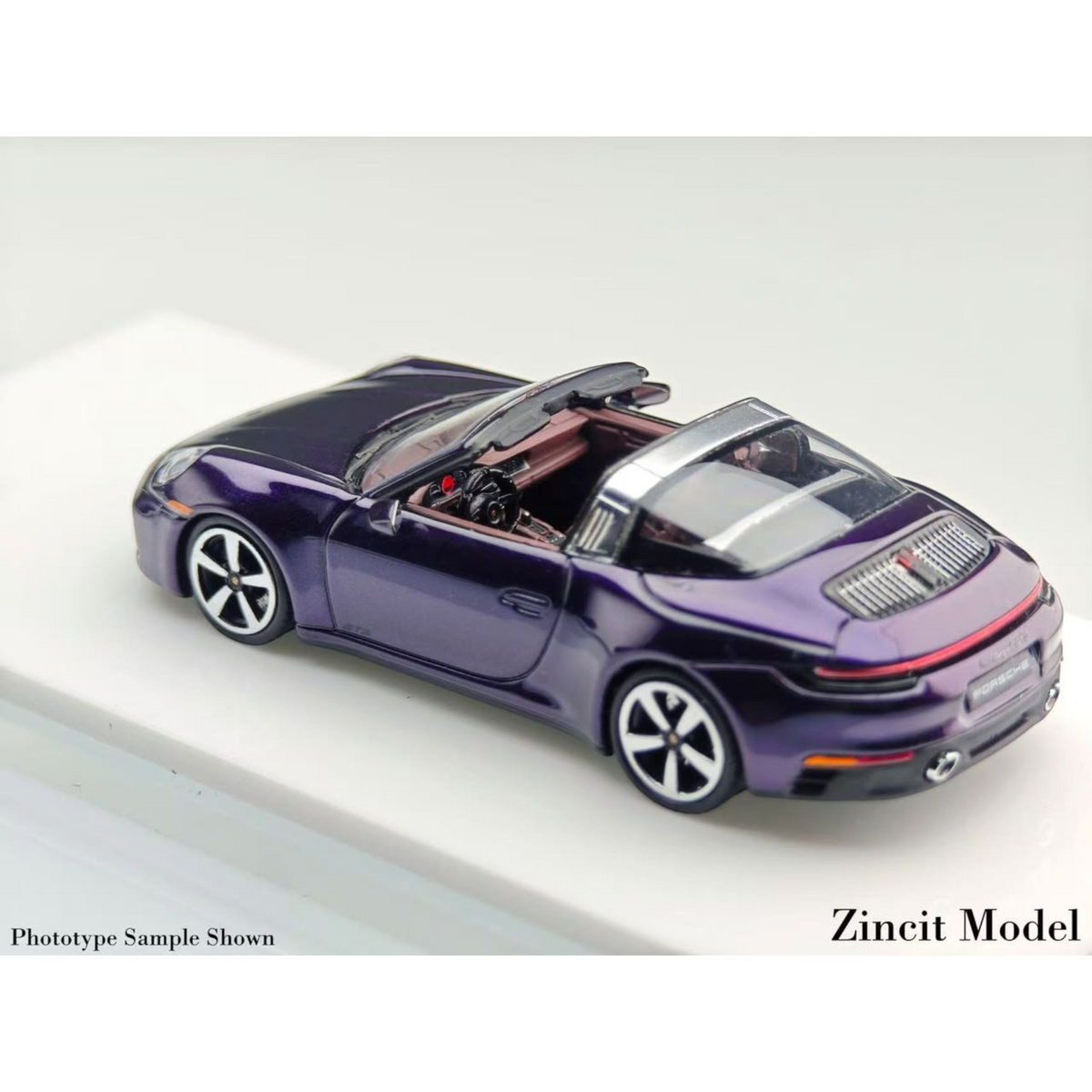 Lot57Supplies Diecast Shop Zincit Model 992Targa diecast car in metallic purple, 1:64 scale limited edition model.