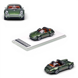 Lot57Supplies Diecast Shop Zincit Model 1:64 scale classic Singer Targa diecast car in Oak Green with orange interior