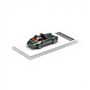 Lot57Supplies Diecast Shop Zincit Model 1:64 scale diecast Singer Targa in oak green on a white display base