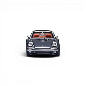 Lot57Supplies Diecast Shop Zincit Model 1:64 scale metallic dark gray Singer Targa diecast car front view